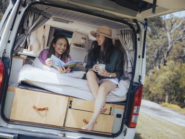 Enjoying the perks of campervan life on a great road trip